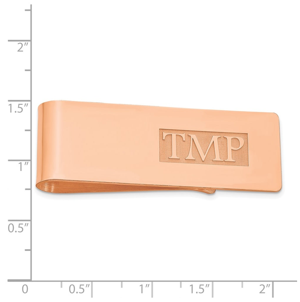 14k Yellow Or White Or Rose Gold Raised Letter Monogram Money Clip – Elegant Jewelry Gift for Birthday, Anniversary, Engagement, Wedding