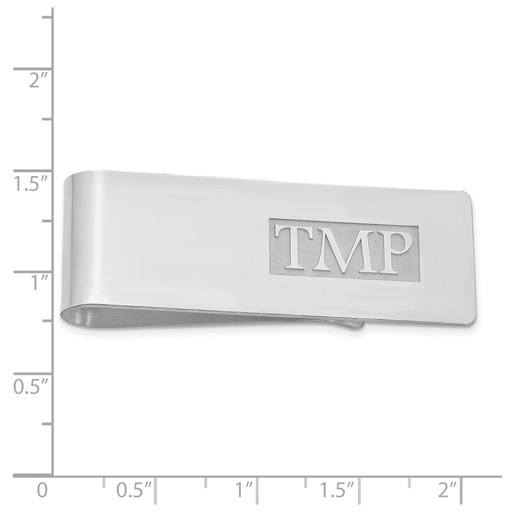 14k Yellow Or White Or Rose Gold Raised Letter Monogram Money Clip – Elegant Jewelry Gift for Birthday, Anniversary, Engagement, Wedding