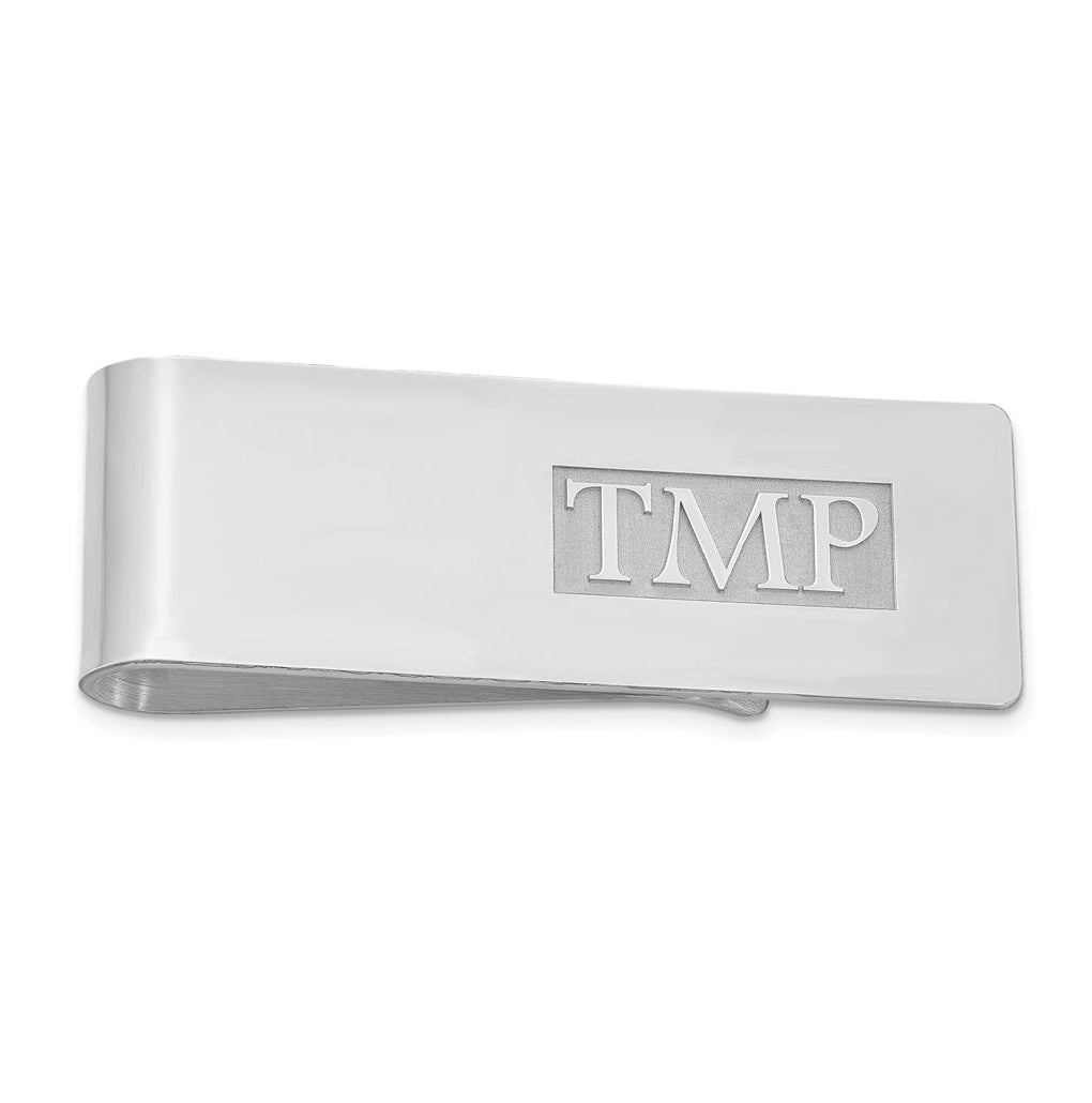 14k Yellow Or White Or Rose Gold Raised Letter Monogram Money Clip – Elegant Jewelry Gift for Birthday, Anniversary, Engagement, Wedding