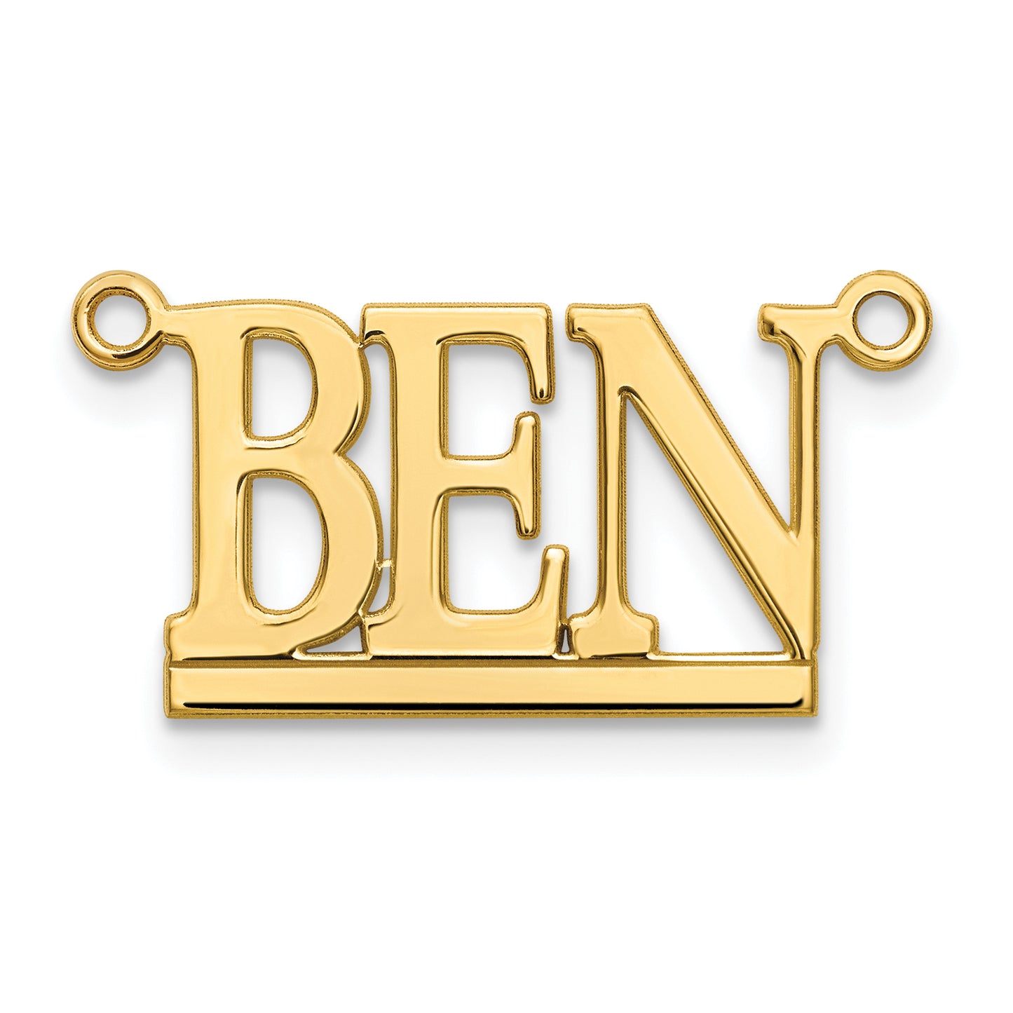 14K Yellow Gold Polished Bamberg Font Name Plate