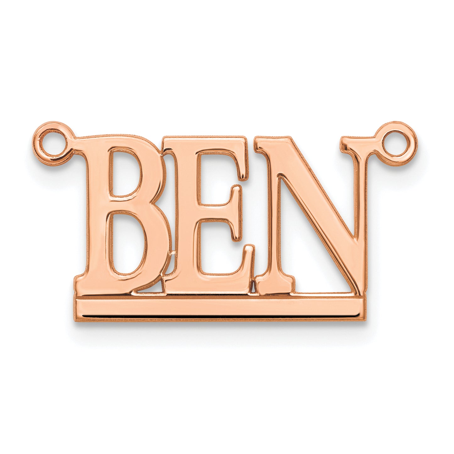 Sterling Silver Rose Gold plated Polished Bamberg Font Name Plate