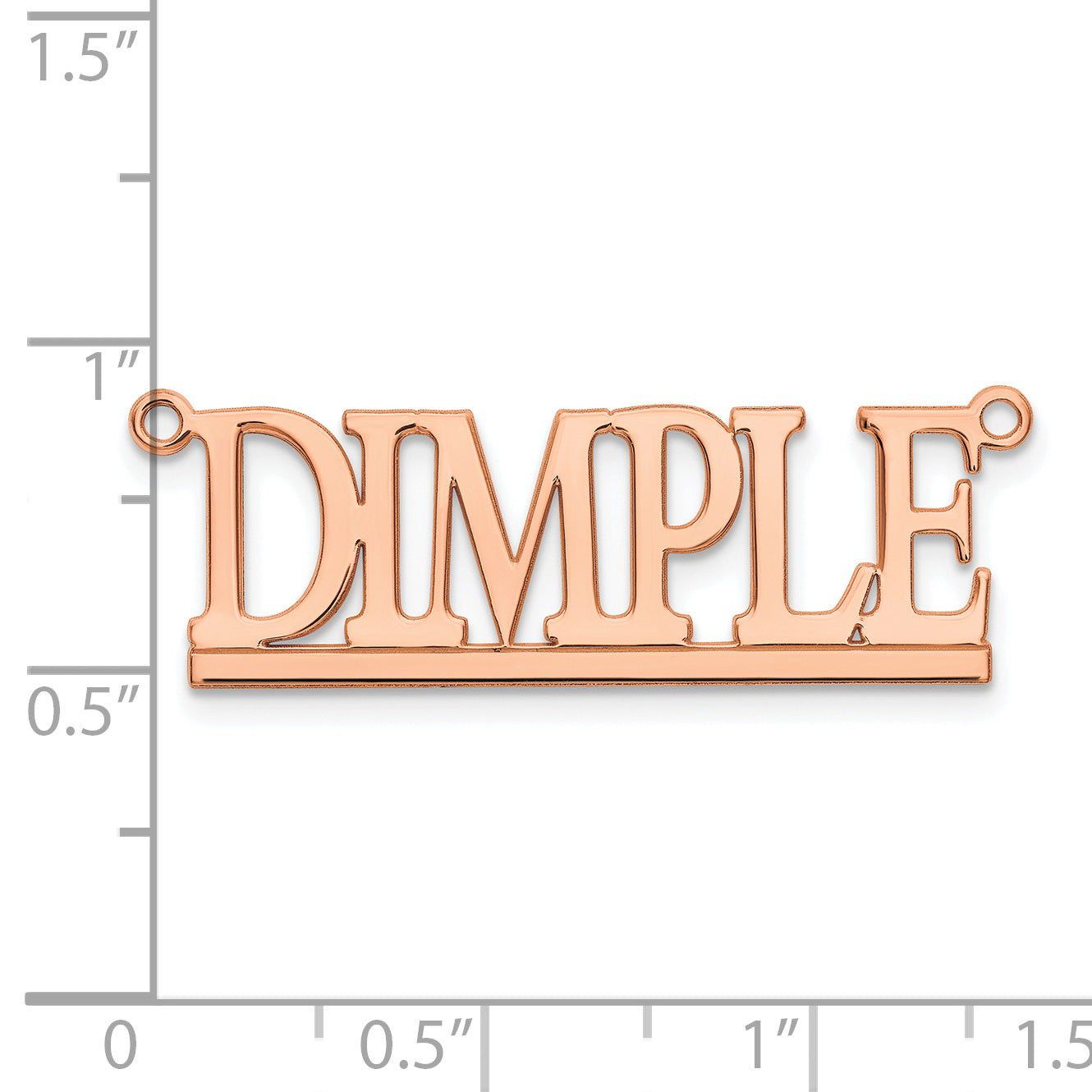 Sterling Silver Rose Gold plated Polished Bamberg Font Name Plate