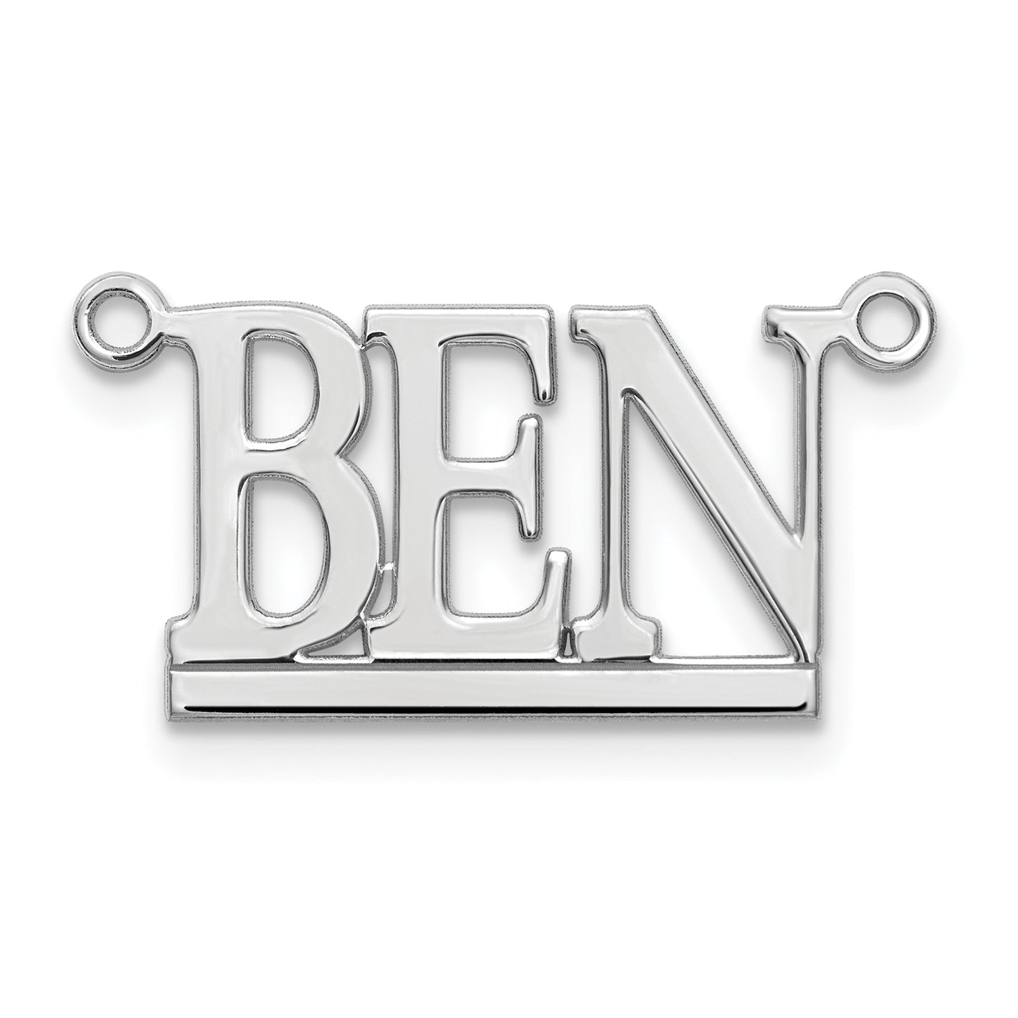 14K White Gold Polished Bamberg Font Name Plate