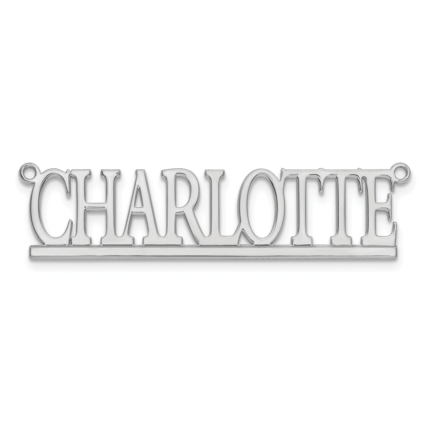 14K White Gold Polished Bamberg Font Name Plate