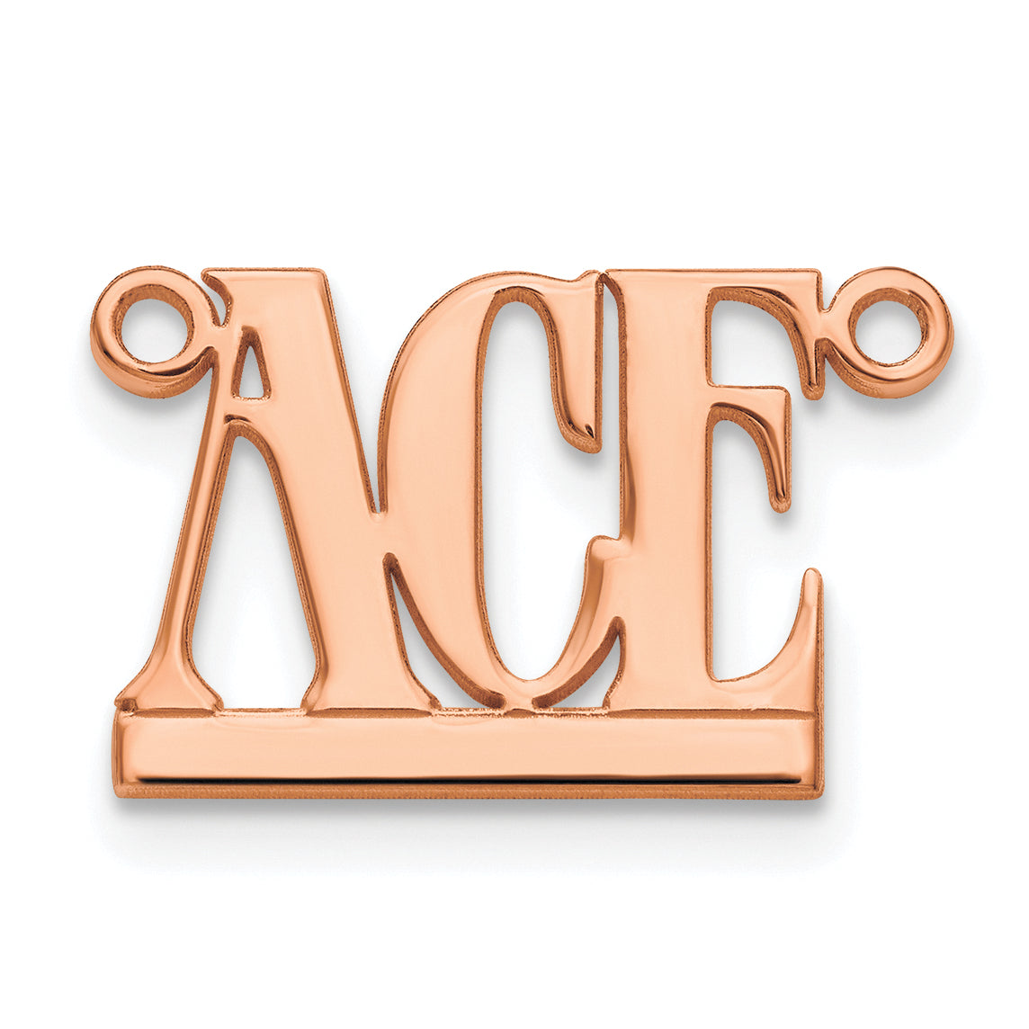 Sterling Silver Rose Gold plated Polished Aegina Font Name Plate