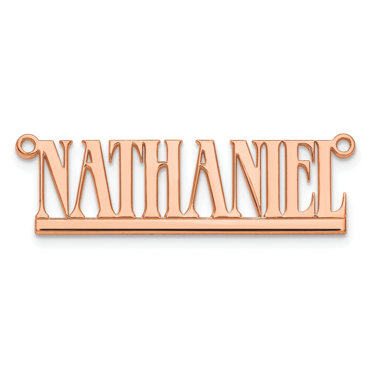 Sterling Silver Rose Gold plated Polished Aegina Font Name Plate