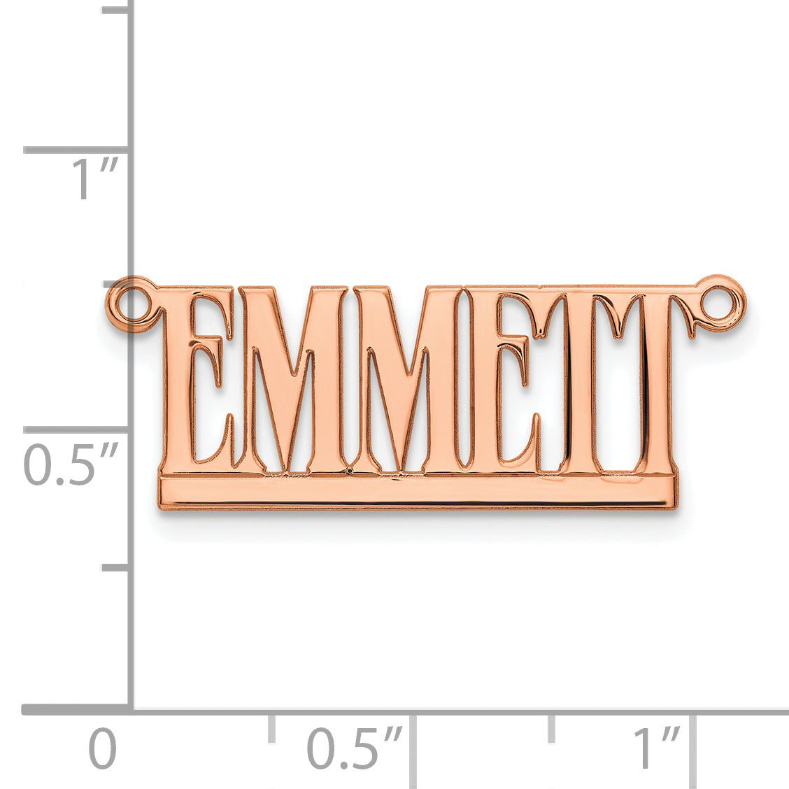 Sterling Silver Rose Gold plated Polished Aegina Font Name Plate