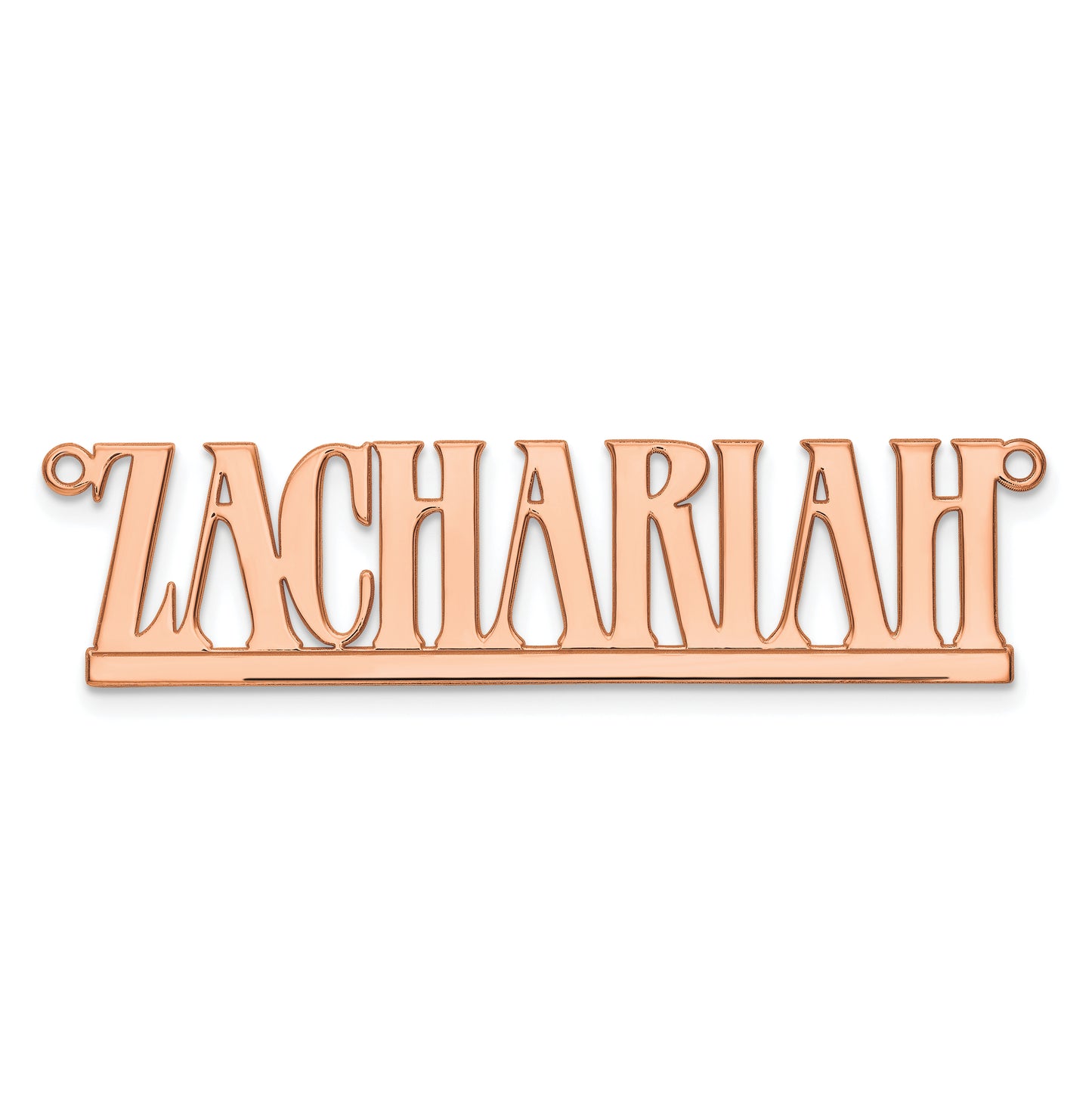 Sterling Silver Rose Gold plated Polished Aegina Font Name Plate