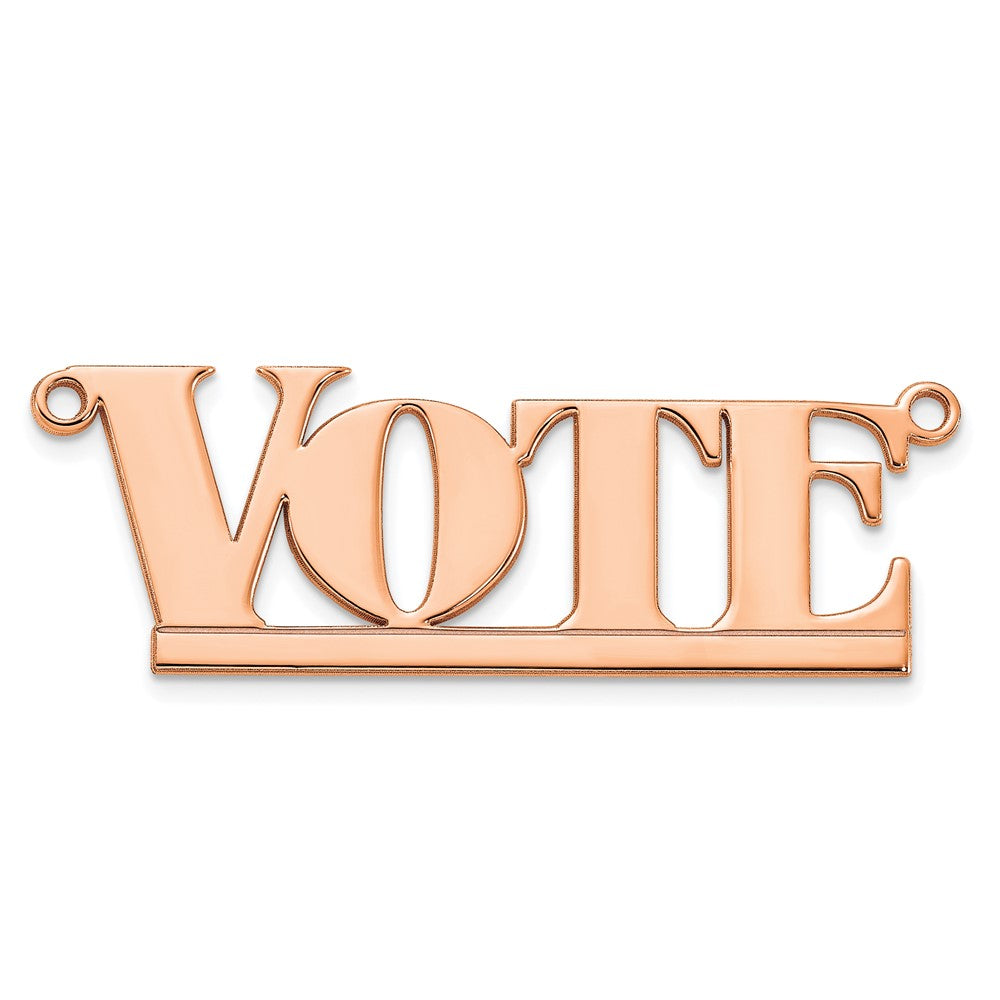 Sterling Silver Rose Gold plated Polished Aegina Font Name Plate
