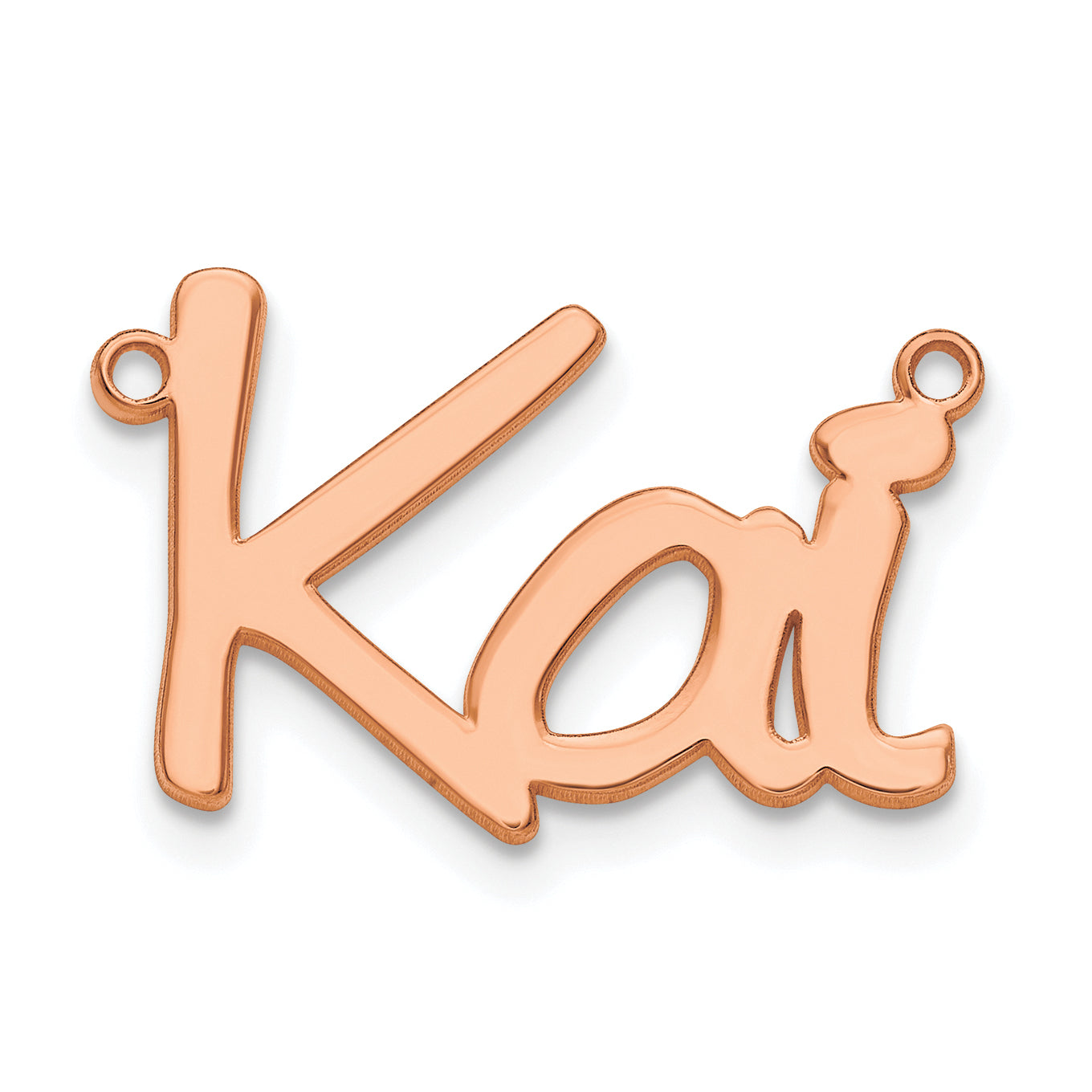 Sterling Silver Rose Gold plated Polished Veilchen Font Name Plate