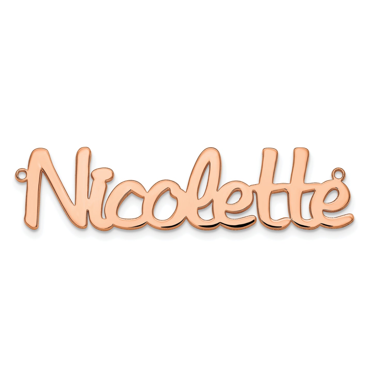 Sterling Silver Rose Gold plated Polished Veilchen Font Name Plate