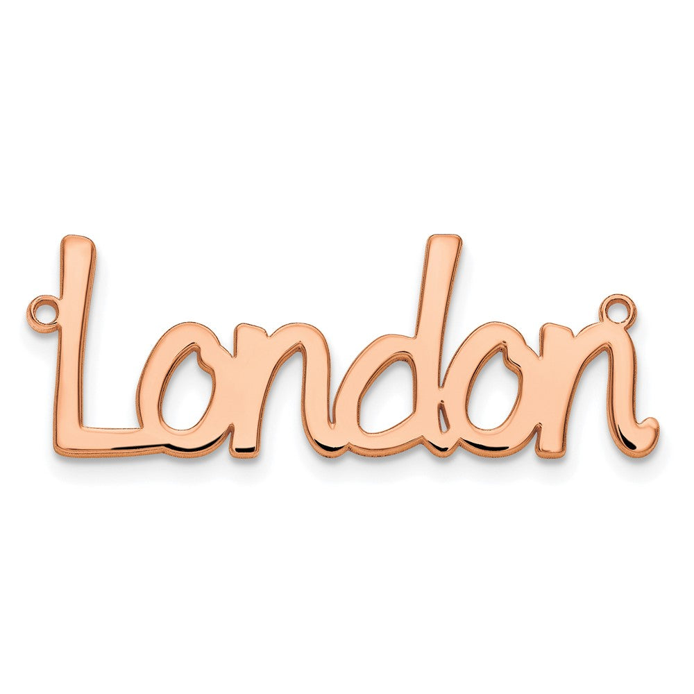 Sterling Silver Rose Gold plated Polished Veilchen Font Name Plate