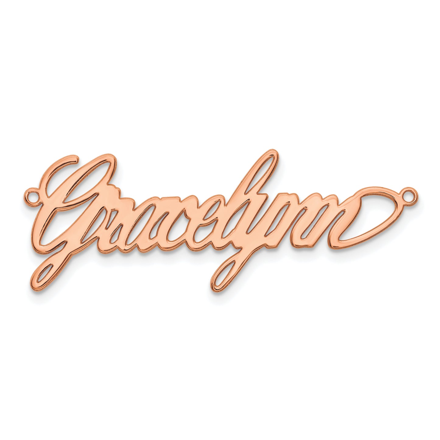 Sterling Silver Rose Gold plated Polished Surrey Font Name Plate