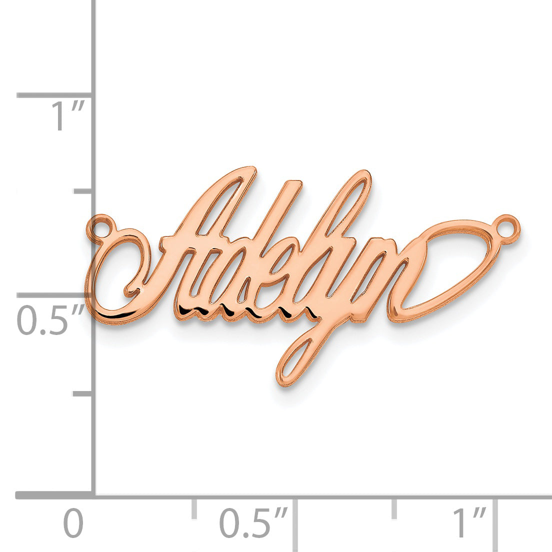 Sterling Silver Rose Gold plated Polished Surrey Font Name Plate