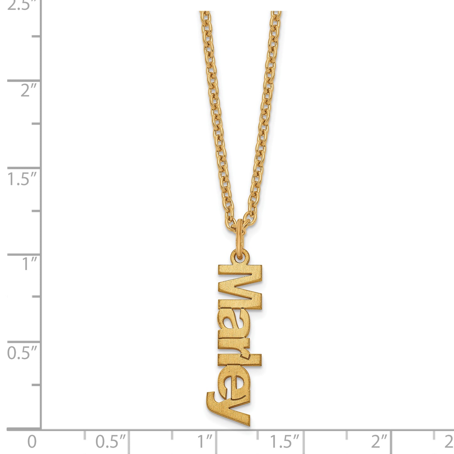 Sterling Silver Gold plated Brushed 1 Name Charm Necklace