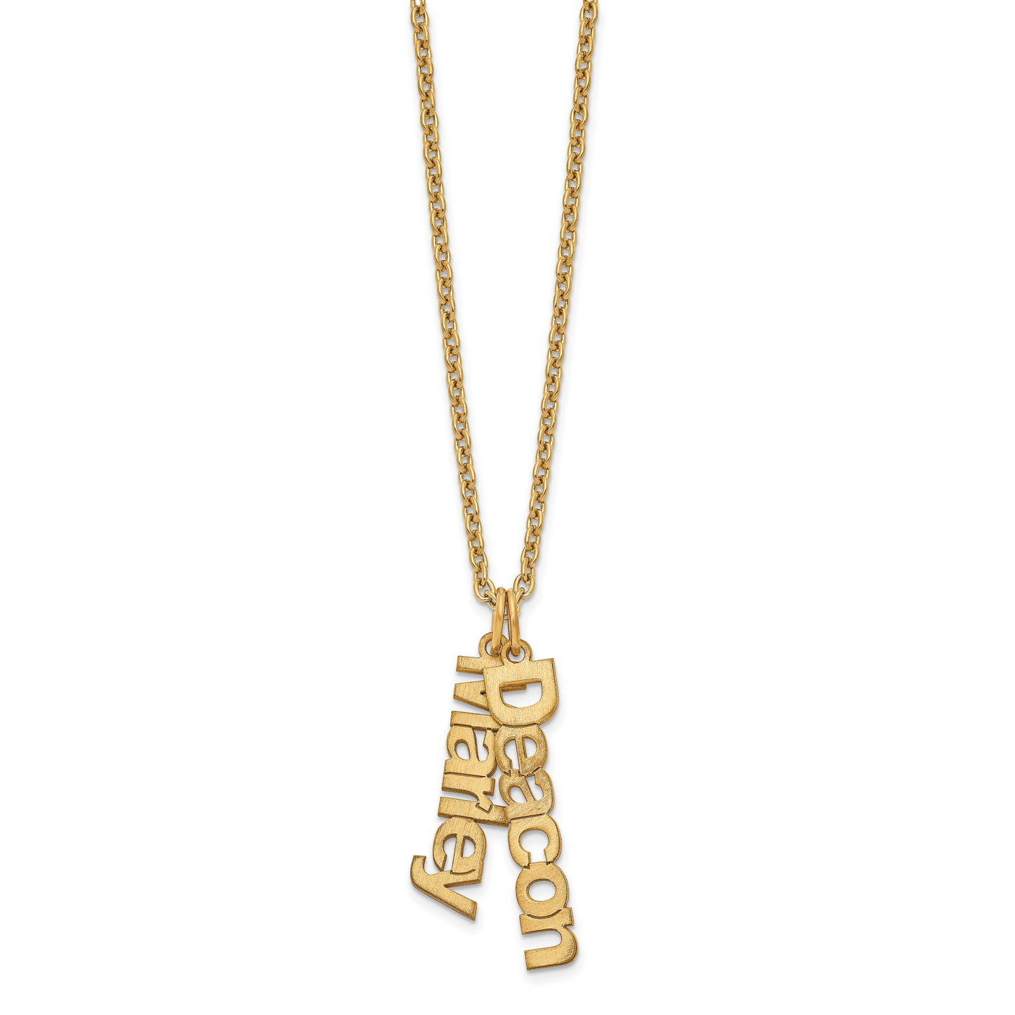 Sterling Silver Gold plated Brushed 2 Name Charm Necklace
