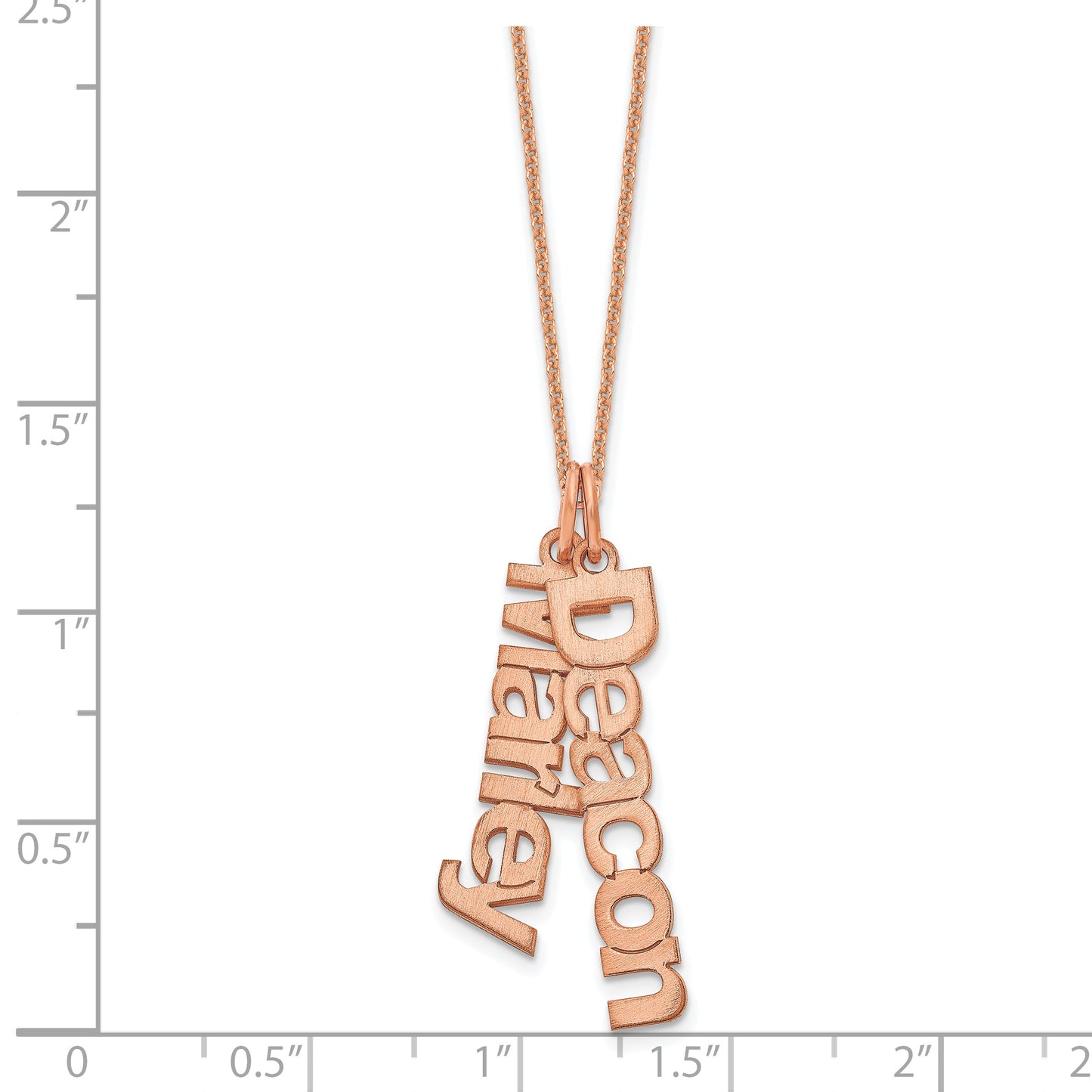 14K Rose Gold Brushed 2 Name Charm Necklace