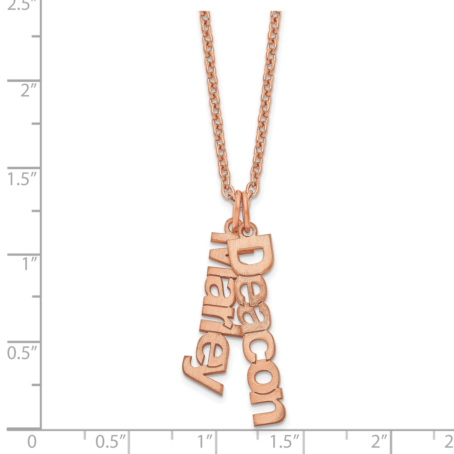 Sterling Silver Rose Gold plated Brushed 2 Name Charm Necklace