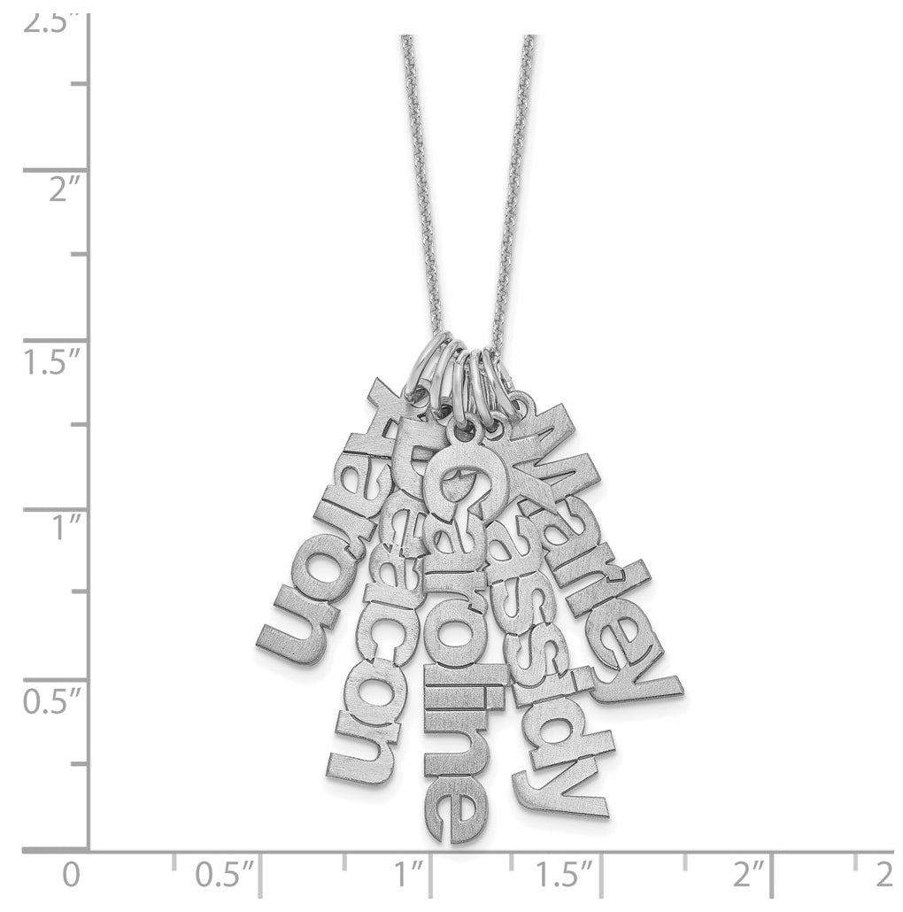 10k Yellow Or White Gold Brushed 5 Name Charm Necklace – Elegant Jewelry Gift for Birthday, Anniversary, Engagement, Wedding