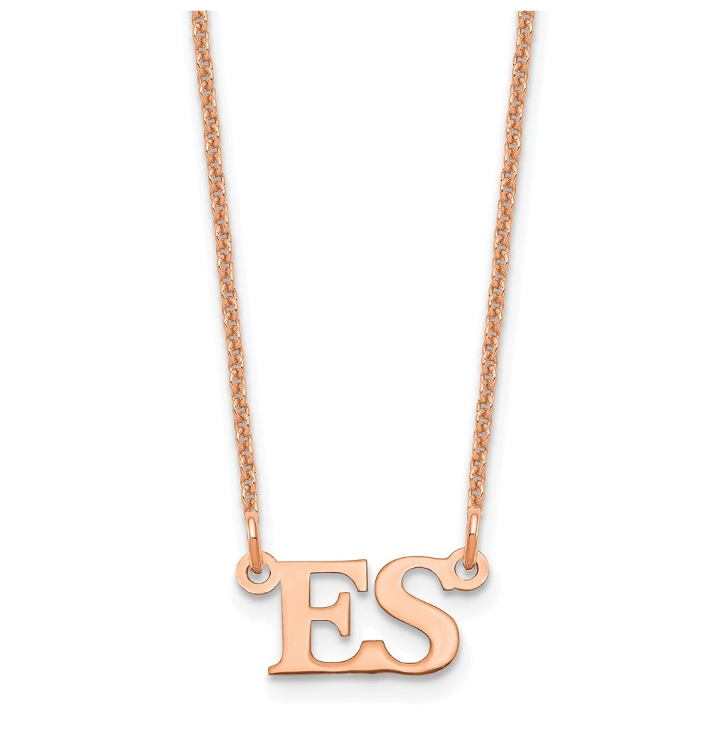 14K Rose Gold Small Initial Necklace