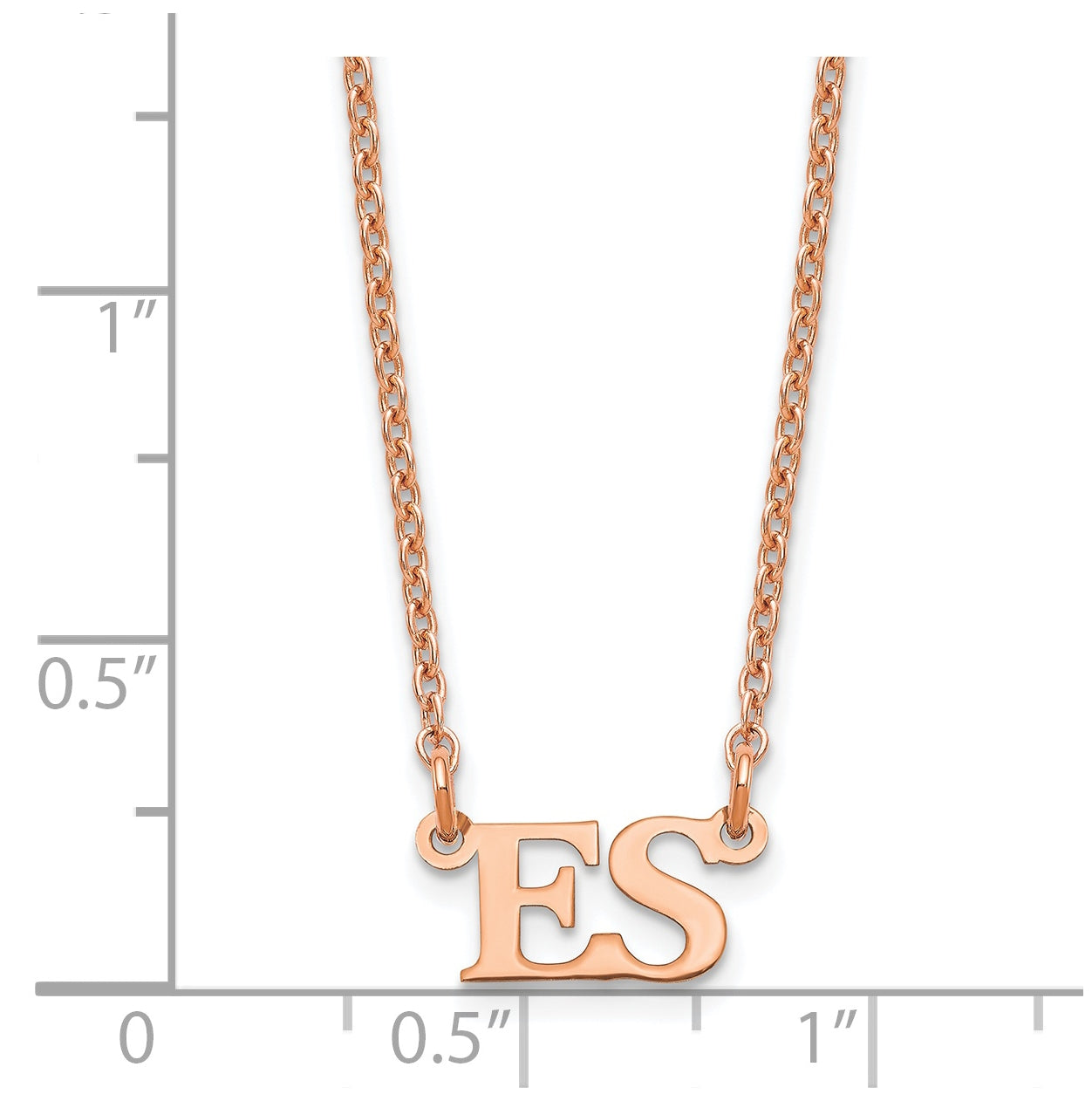 Sterling Silver Rose Gold plated Small Initial Necklace