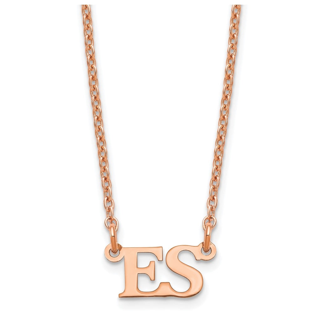 Sterling Silver Rose Gold plated Small Initial Necklace