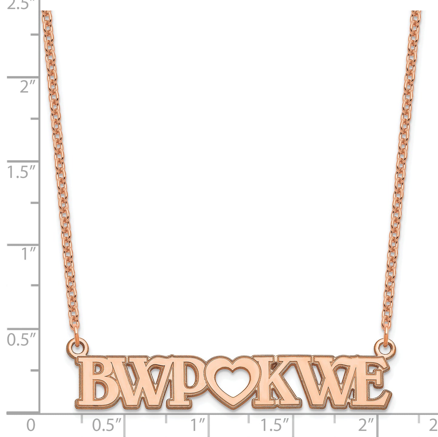 Sterling Silver Rose Gold plated Couple's Monogram and Heart Necklace