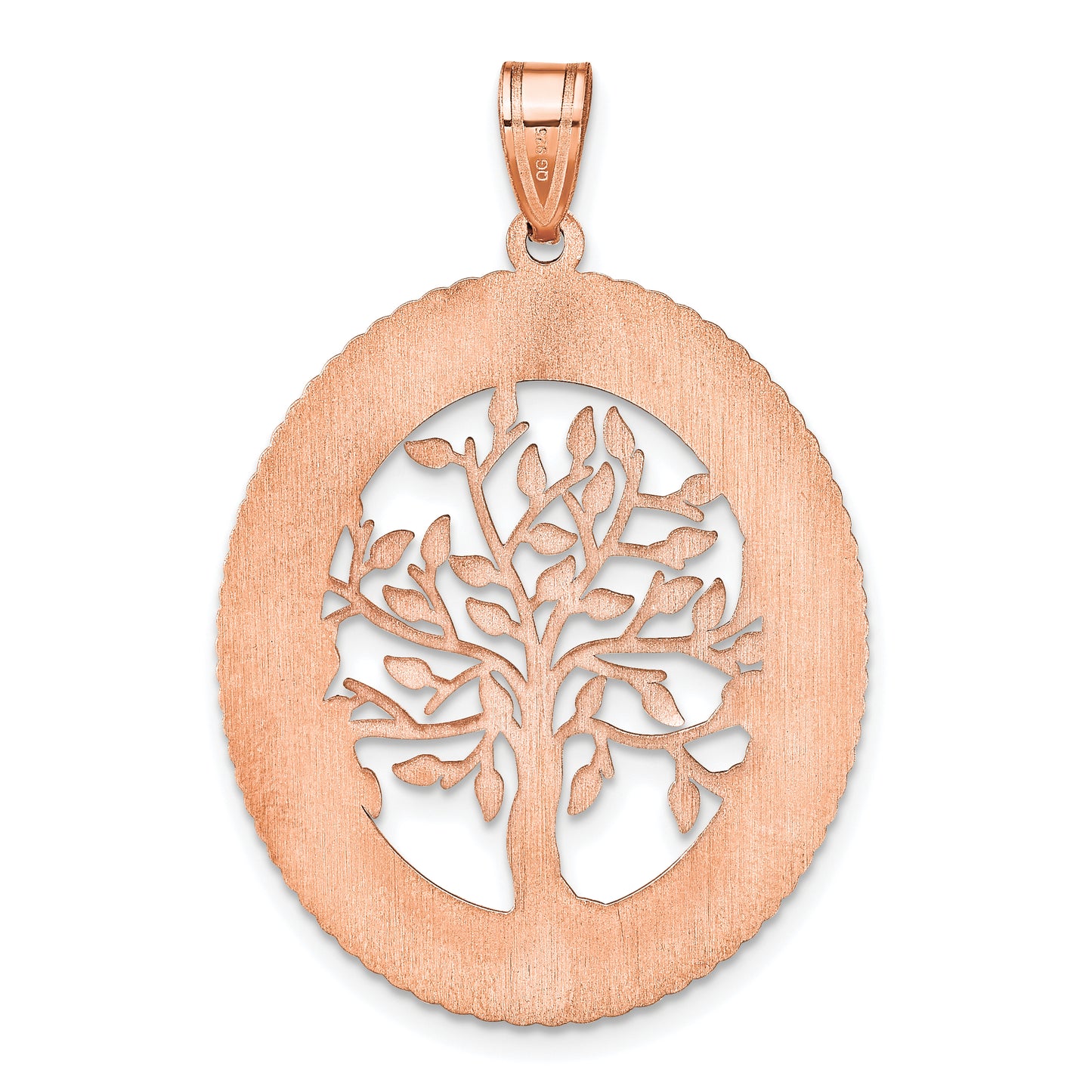 Sterling Silver Rose Gold plated Oval Family Tree Pendant