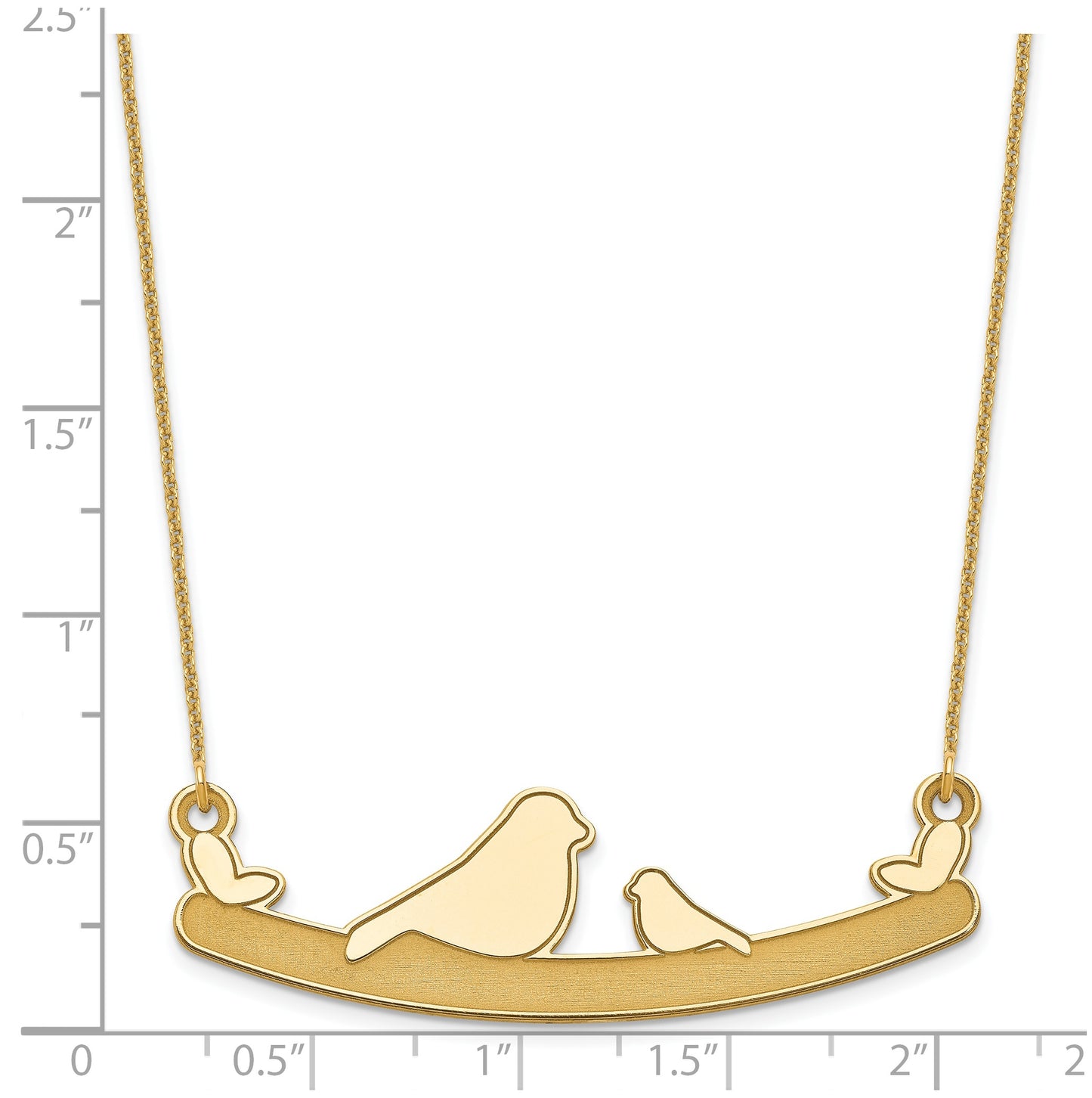 14k Yellow Or White Or Rose Gold Or Sterling Silver Mom and Baby Laser Bird Family Pendant with Chain