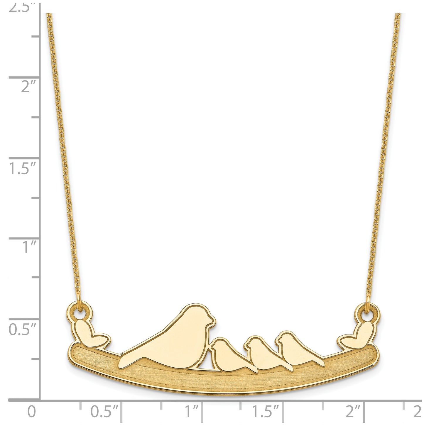 14k Yellow Or White Or Rose Gold Or Sterling Silver Mom and Baby Laser Bird Family Pendant with Chain