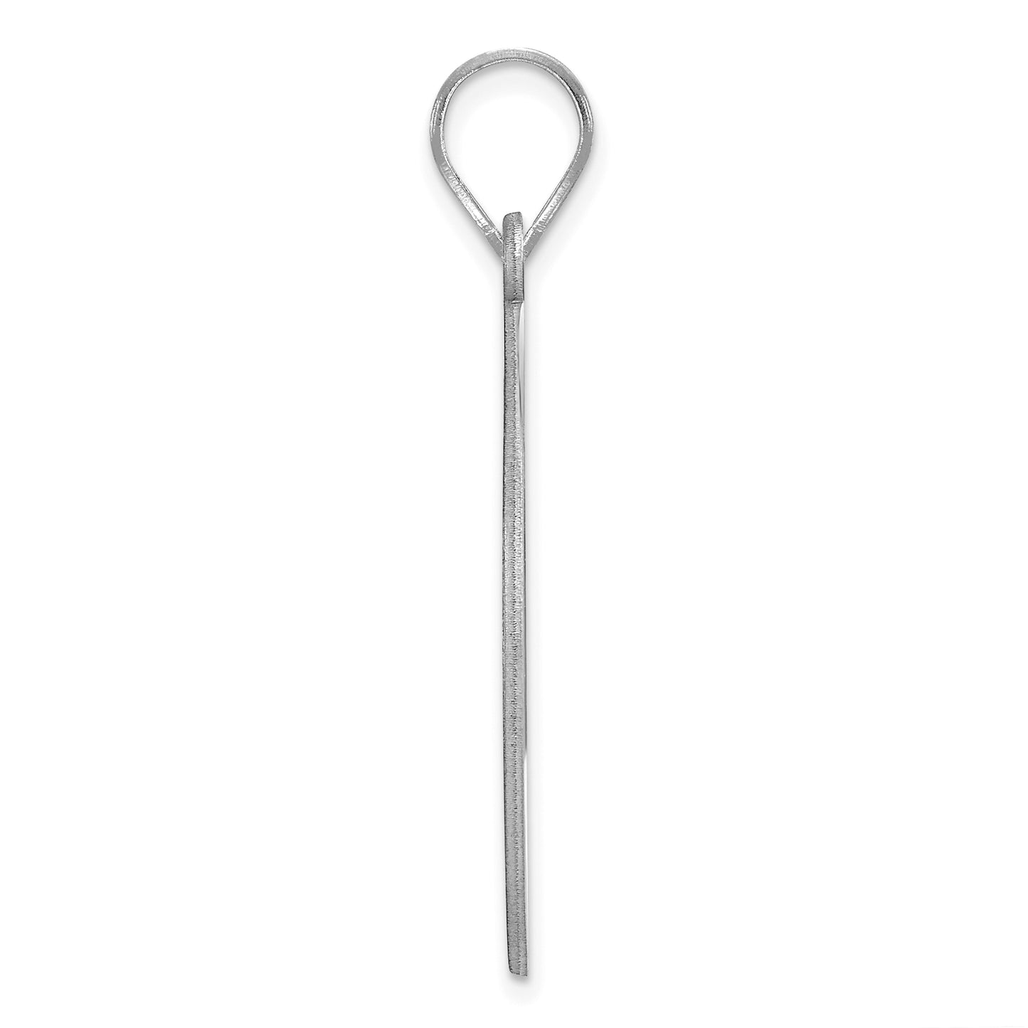 14K White Gold Brushed I LOVE YOU TO THE MOON AND BACK Pendant