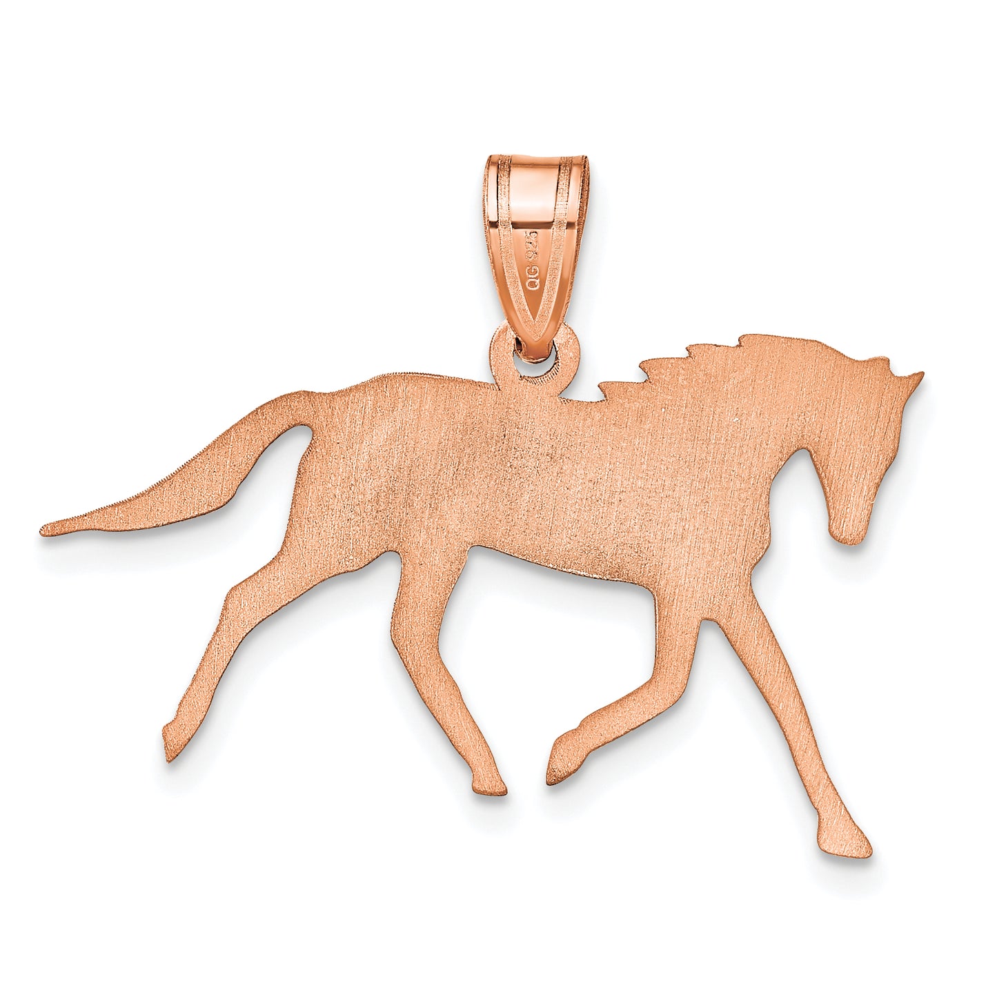 14K Rose Gold Personalized Horse Pendant