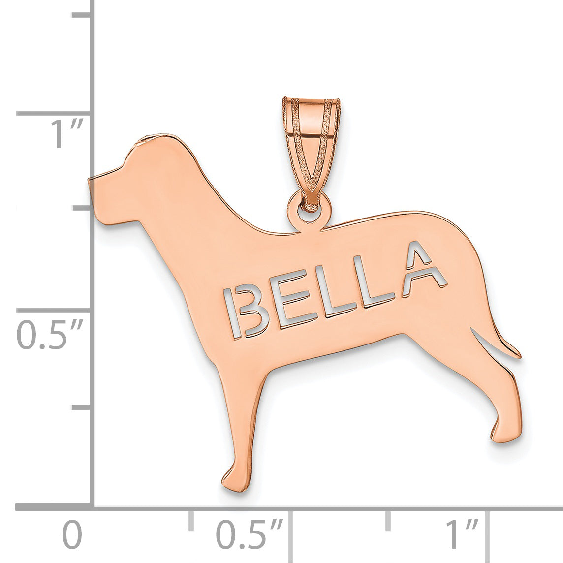 Sterling Silver Rose Gold plated Personalized Dog Pendant