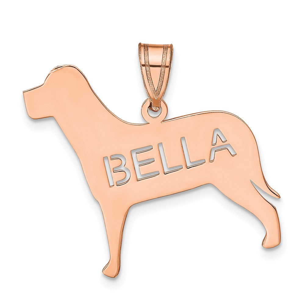 Sterling Silver Rose Gold plated Personalized Dog Pendant