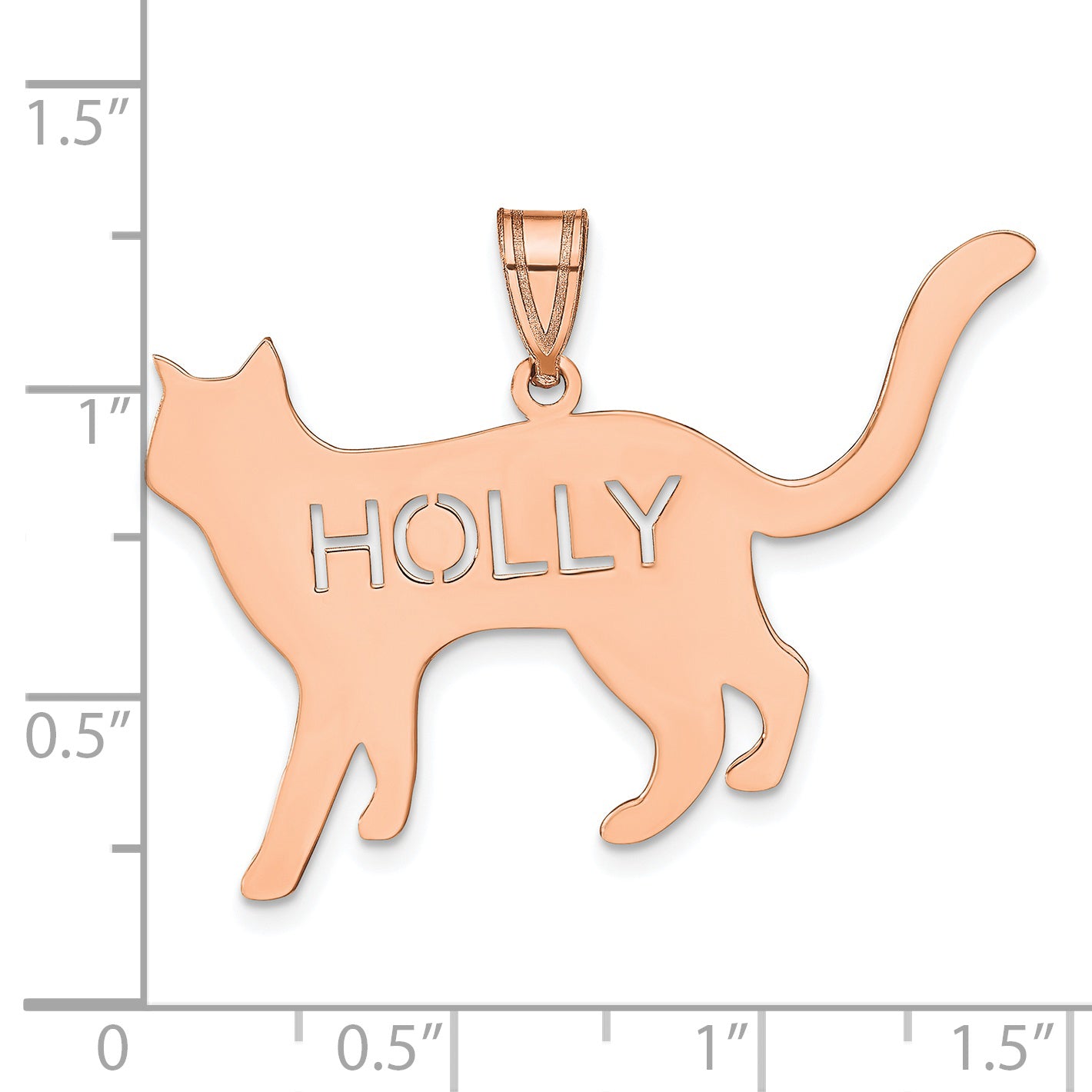 Sterling Silver Rose Gold plated Personalized Cat Pendant