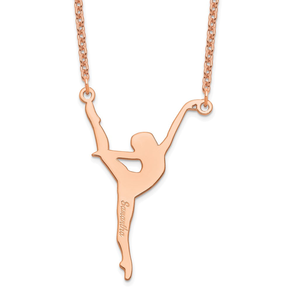 Sterling Silver Rose Gold plated Personalized Dancer Necklace