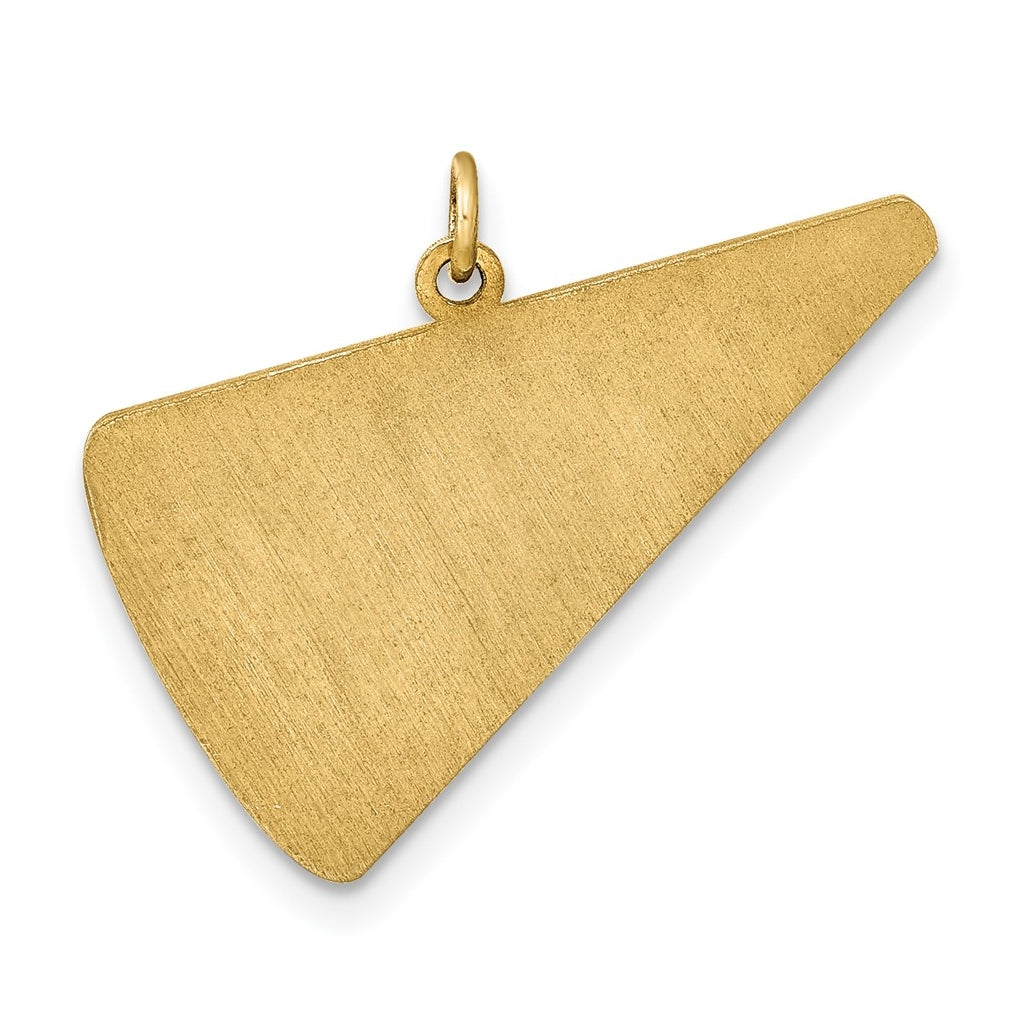 14K Yellow Or White Or Rose Gold Personalized Megaphone Pendant
