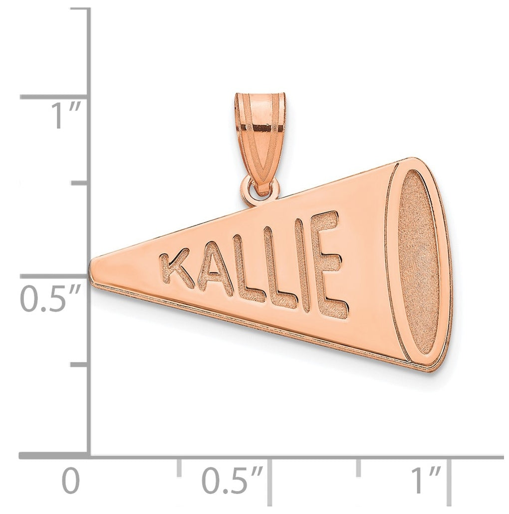 14K Yellow Or White Or Rose Gold Personalized Megaphone Pendant