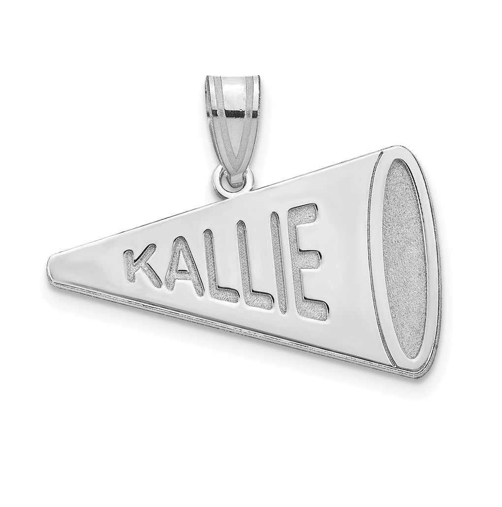 14K Yellow Or White Or Rose Gold Personalized Megaphone Pendant