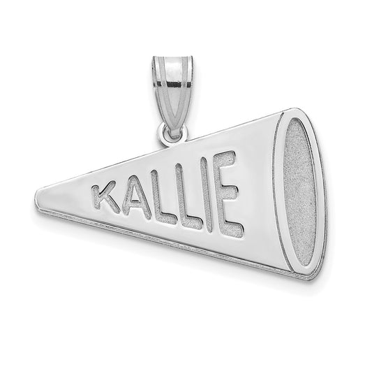 10K Yellow Or White Gold Personalized Megaphone Pendant