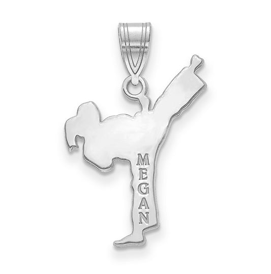 10K Yellow Or White Gold Personalized Girl Karate Pendant