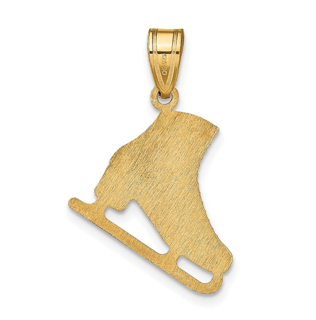 14K Yellow Or White Or Rose Gold Personalized Ice Skate Pendant – Elegant Jewelry Gift for Birthday, Anniversary, Engagement, Wedding
