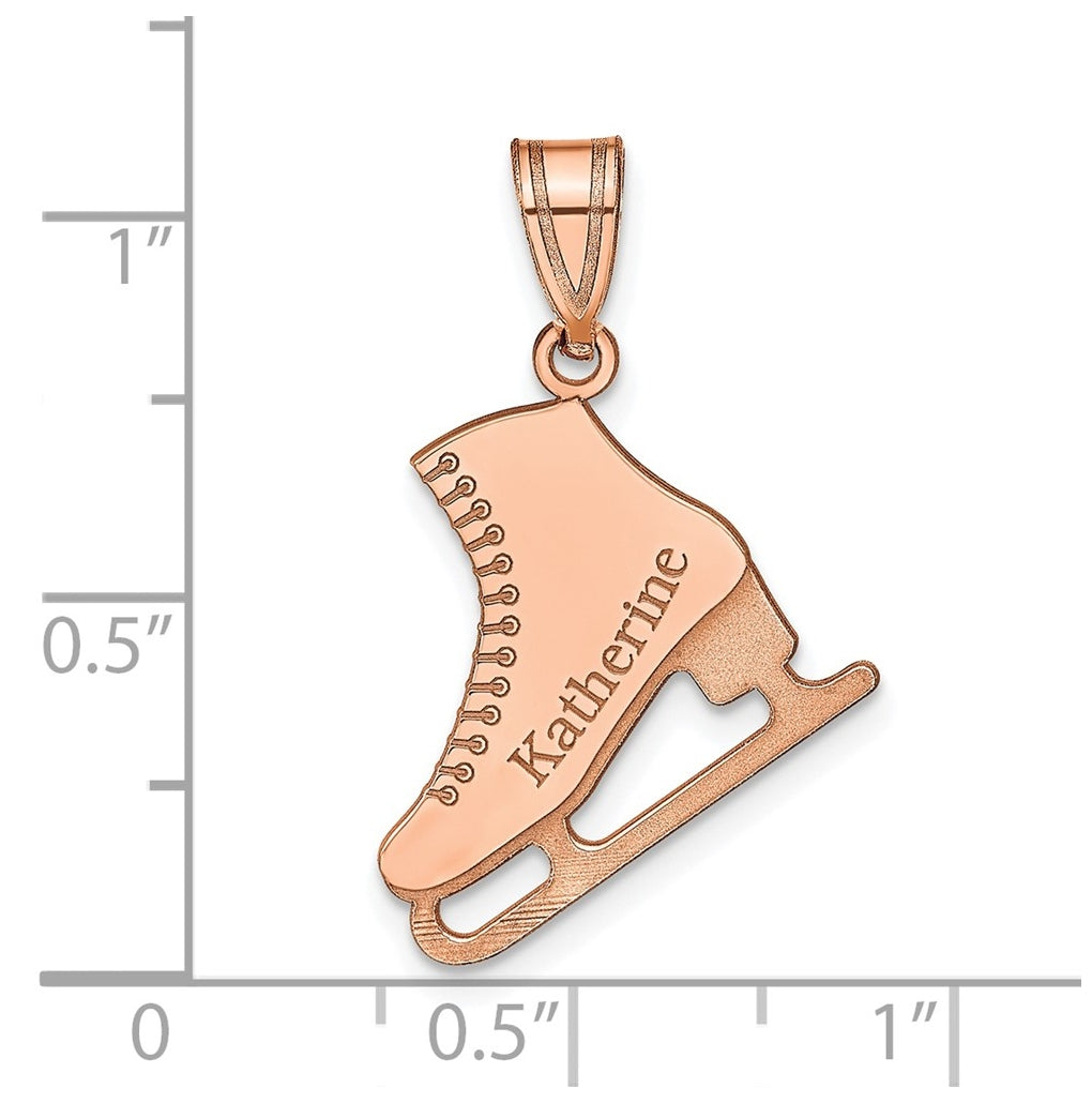 14K Yellow Or White Or Rose Gold Personalized Ice Skate Pendant – Elegant Jewelry Gift for Birthday, Anniversary, Engagement, Wedding