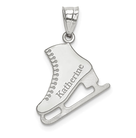 10K Yellow Or White Gold Personalized Ice Skate Pendant