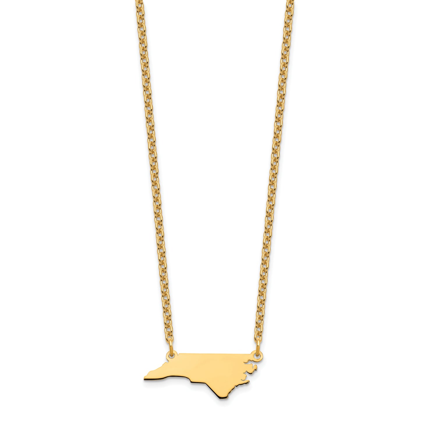 Sterling Silver Gold plated North Carolina State Necklace