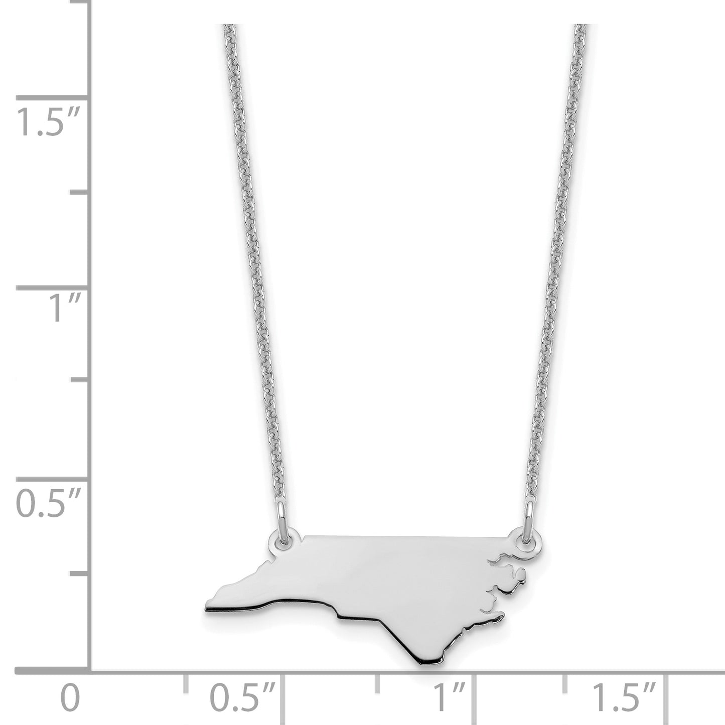14K White Gold North Carolina State Necklace