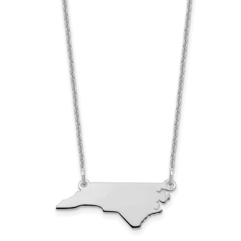 14K White Gold North Carolina State Necklace