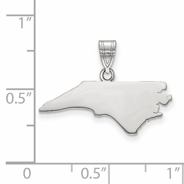 14K White Gold North Carolina State Pendant