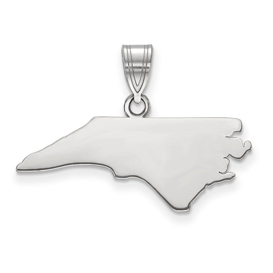 14K White Gold North Carolina State Pendant