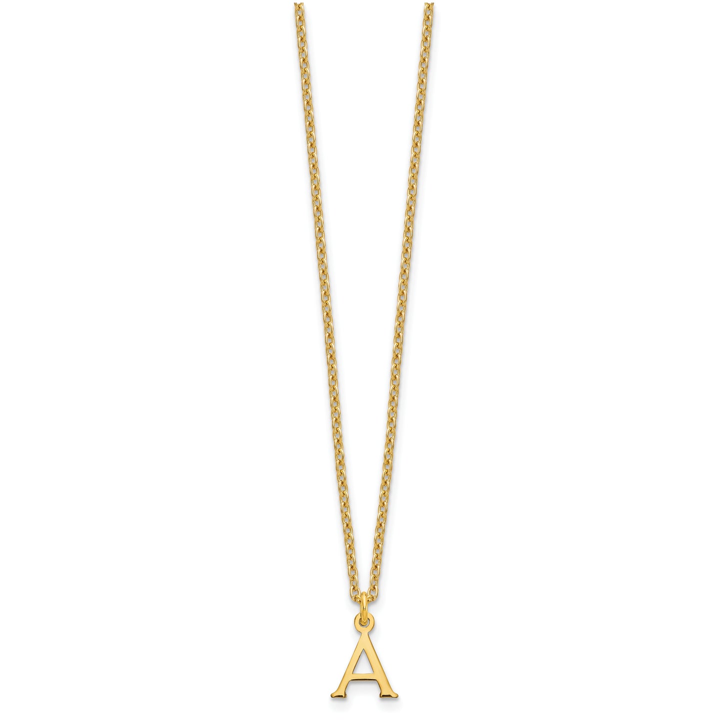 Sterling Silver Gold plated Cutout Letter A Initial Necklace